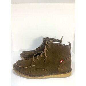 Oliberte Brown‎ Boots 40 7 US Men 9.5 US Women Leather Chukkas Lace Up Africa